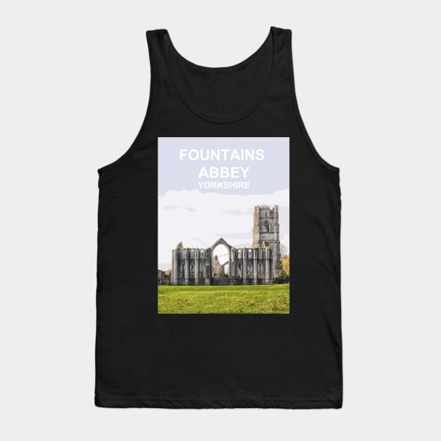 Fountains Abbey, North Yorkshire UK. Travel poster Tank Top by BarbaraGlebska